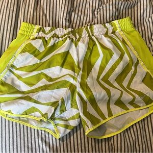 Nike Green and White Dri-FIT Athletic Shorts